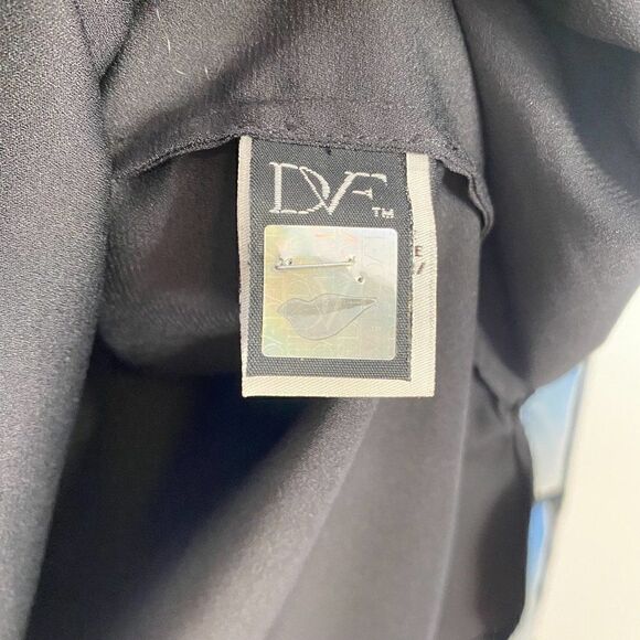 Diane Von Furstenberg Maiko Silk Chiffon V-Neck 3/4 Sleeve Blouse - Picture 6 of 10